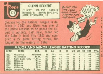 Glenn Beckert  baseball card collectible - Main Image 2
