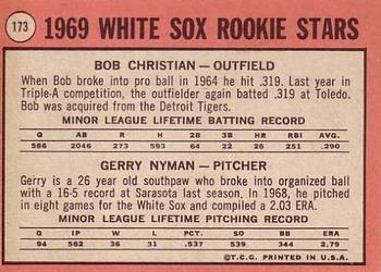 White Sox 1969 Rookie Stars (Bob Christian / Gerry Nyman)  baseball card collectible - Main Image 2