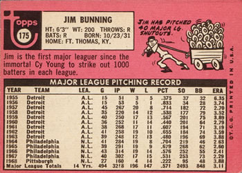 Jim Bunning  baseball card collectible - Main Image 2