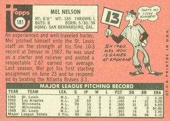 Mel Nelson  baseball card collectible - Main Image 2