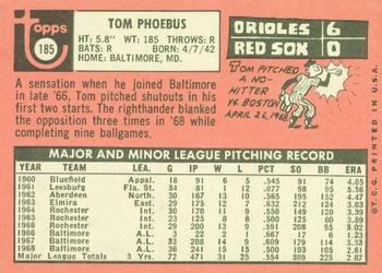 Tom Phoebus  baseball card collectible - Main Image 2