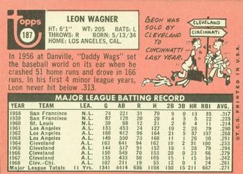 Leon Wagner  baseball card collectible - Main Image 2