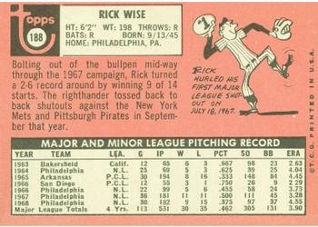 Rick Wise  baseball card collectible - Main Image 2