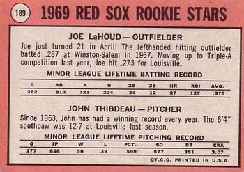 Red Sox 1969 Rookie Stars (Joe Lahoud / John Thibdeau)  baseball card collectible - Main Image 2