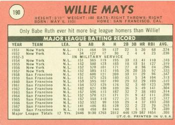 Willie Mays  baseball card collectible - Main Image 2