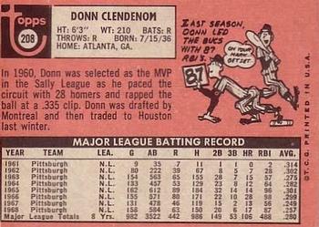 Donn Clendenon  baseball card collectible - Main Image 2
