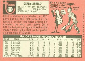 Gerry Arrigo  baseball card collectible - Main Image 2