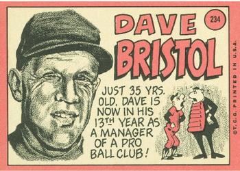 Dave Bristol  baseball card collectible - Main Image 2