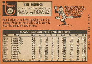 Ken Johnson  baseball card collectible - Main Image 2