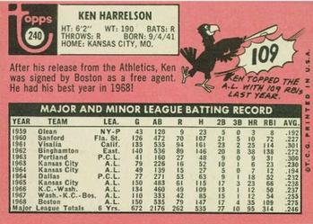 Ken Harrelson  baseball card collectible - Main Image 2
