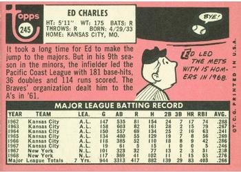 Ed Charles  baseball card collectible - Main Image 2