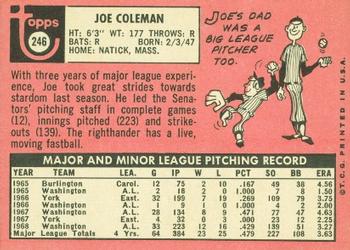 Joe Coleman  baseball card collectible - Main Image 2