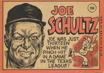Joe Schultz  baseball card collectible - Main Image 2