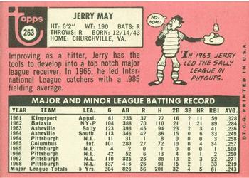 Jerry May  baseball card collectible - Main Image 2