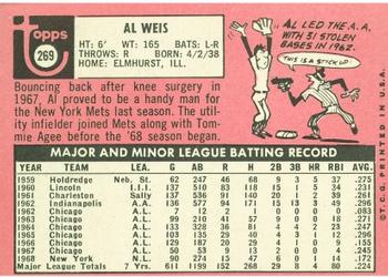 Al Weis  baseball card collectible - Main Image 2