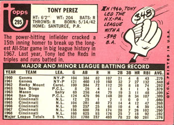 Tony Perez  baseball card collectible - Main Image 2