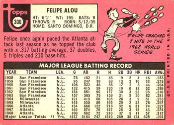 Felipe Alou  baseball card collectible - Main Image 2