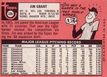 Jim Grant  baseball card collectible - Main Image 2