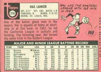 Hal Lanier  baseball card collectible - Main Image 2