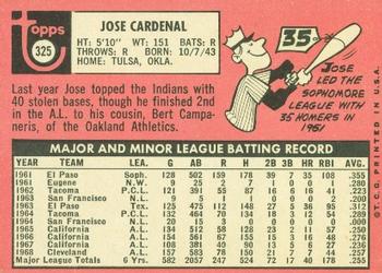 Jose Cardenal  baseball card collectible - Main Image 2