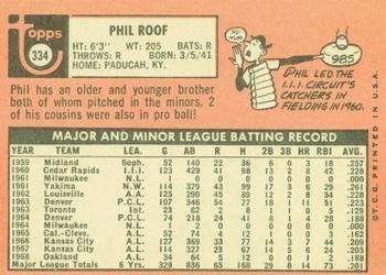 Phil Roof  baseball card collectible - Main Image 2