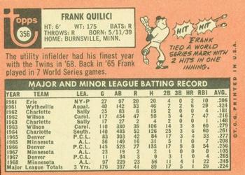 Frank Quilici  baseball card collectible - Main Image 2