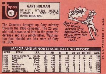 Gary Holman  baseball card collectible - Main Image 2