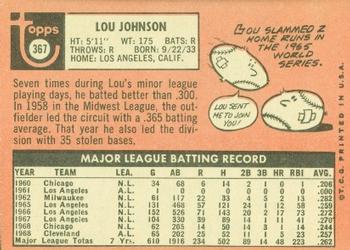 Lou Johnson  baseball card collectible - Main Image 2