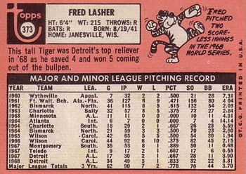 Fred Lasher  baseball card collectible - Main Image 2