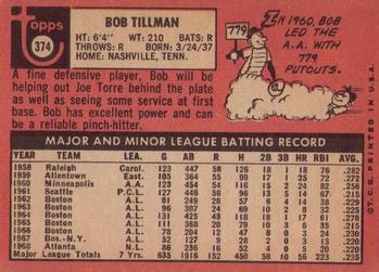 Bob Tillman  baseball card collectible - Main Image 2