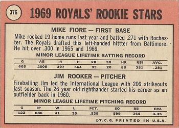 Royals 1969 Rookie Stars (Mike Fiore / Jim Rooker)  baseball card collectible - Main Image 2