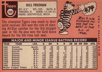 Bill Freehan  baseball card collectible - Main Image 2
