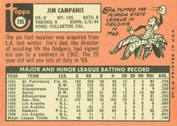 Jim Campanis  baseball card collectible - Main Image 2