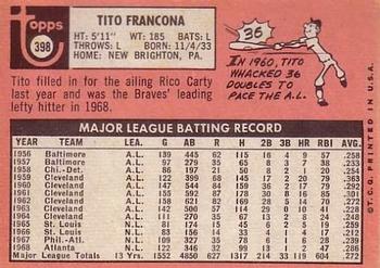 Tito Francona  baseball card collectible - Main Image 2