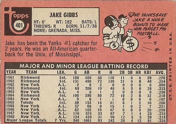 Jake Gibbs  baseball card collectible - Main Image 2