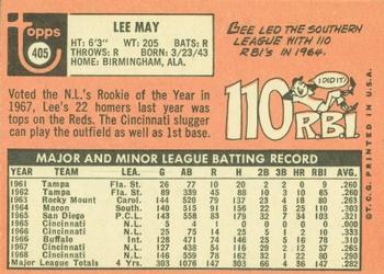 Lee May  baseball card collectible - Main Image 2