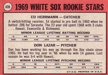 White Sox 1969 Rookie Stars (Ed Herrmann / Dan Lazar)  baseball card collectible - Main Image 2