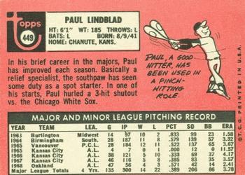 Paul Lindblad  baseball card collectible - Main Image 2