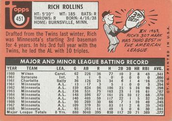Rich Rollins  baseball card collectible - Main Image 2