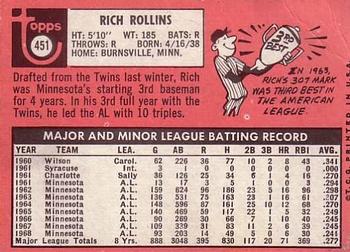 Rich Rollins  baseball card collectible - Main Image 2