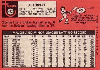 Al Ferrara  baseball card collectible - Main Image 2