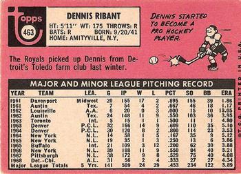 Dennis Ribant  baseball card collectible - Main Image 2