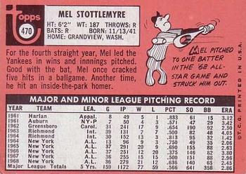 Mel Stottlemyre  baseball card collectible - Main Image 2