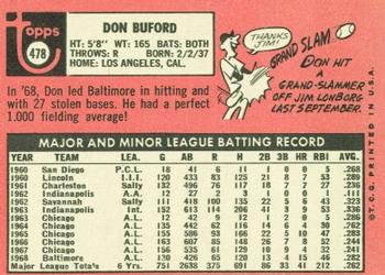 Don Buford  baseball card collectible - Main Image 2