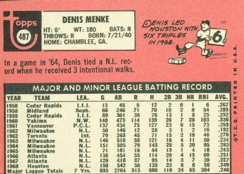 Denis Menke  baseball card collectible - Main Image 2