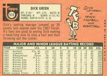 Dick Green  baseball card collectible - Main Image 2