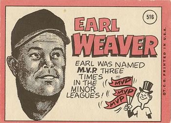 Earl Weaver  baseball card collectible - Main Image 2