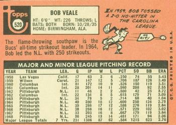 Bob Veale  baseball card collectible - Main Image 2