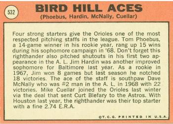 Bird Hill Aces (Tom Phoebus / Jim Hardin / Dave McNally / Mike Cuellar)  baseball card collectible - Main Image 2