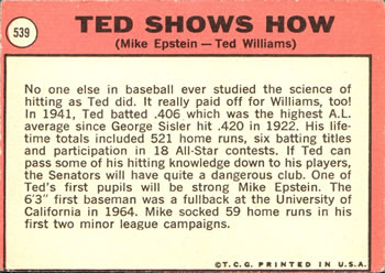 Ted Shows How (Mike Epstein / Ted Williams)  baseball card collectible - Main Image 2